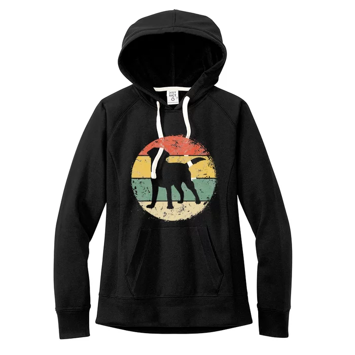 Circular Retro Labrador Owner Gift Golden Black Lab Dad Mom Women's Fleece Hoodie