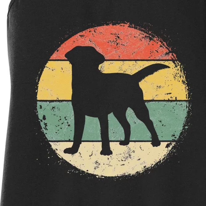 Circular Retro Labrador Owner Gift Golden Black Lab Dad Mom Women's Racerback Tank