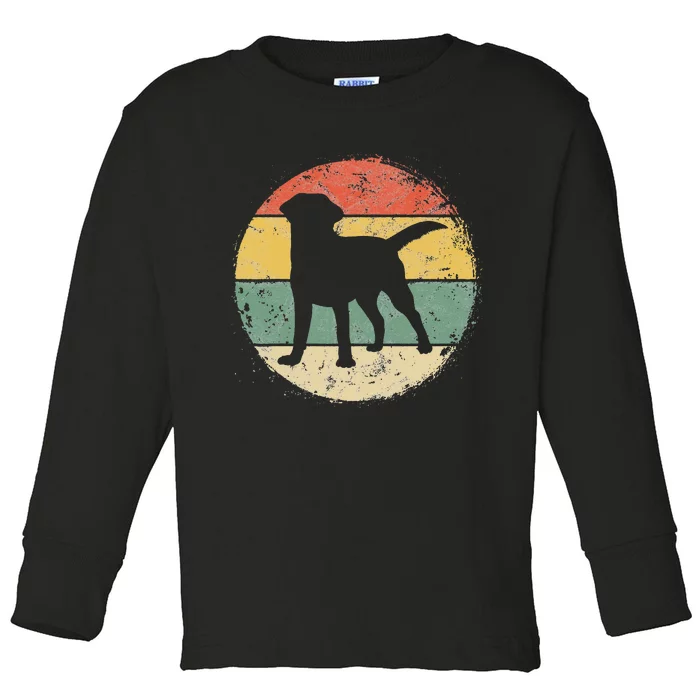 Circular Retro Labrador Owner Gift Golden Black Lab Dad Mom Toddler Long Sleeve Shirt