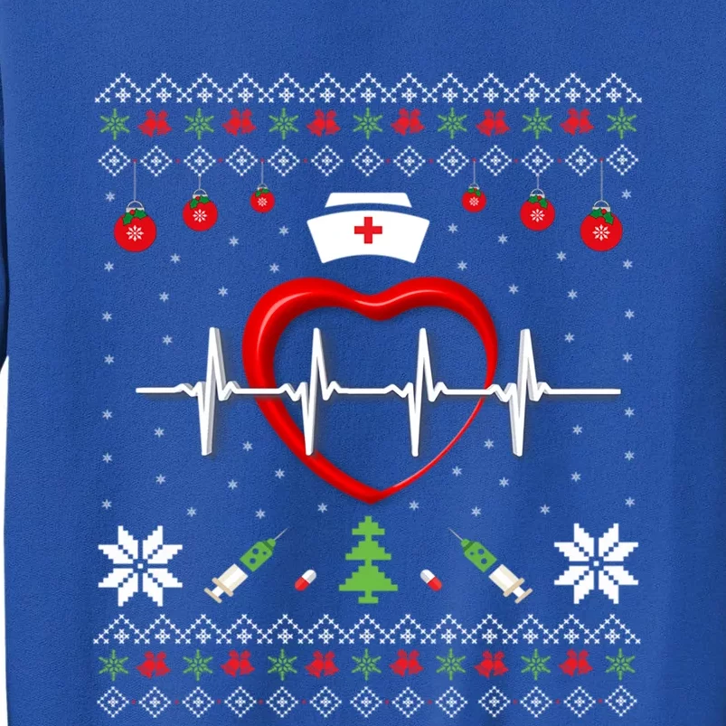 Cute Rn Lpn Icu Er Nurses Xmas Nurse Ugly Christmas Sweater Meaningful Gift Tall Sweatshirt