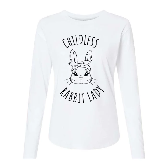 Childless Rabbit Lady Womens Cotton Relaxed Long Sleeve T-Shirt