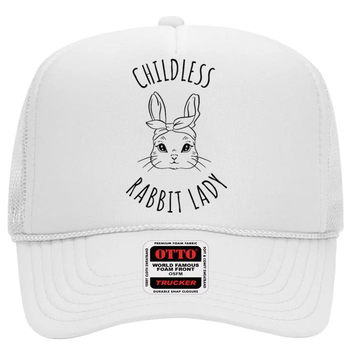 Childless Rabbit Lady High Crown Mesh Trucker Hat