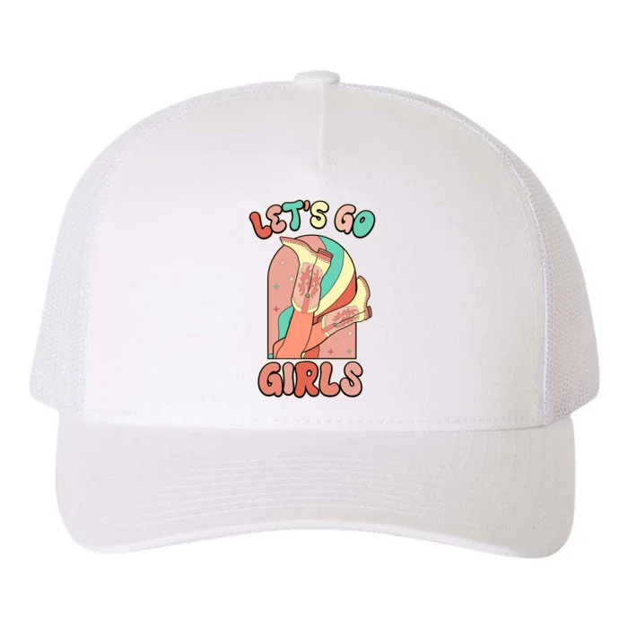 Cute Retro Lets Go Cowgirl Bachelorette Bridesmaids Party Yupoong Adult 5-Panel Trucker Hat