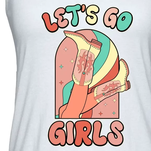 Cute Retro Lets Go Cowgirl Bachelorette Bridesmaids Party Ladies Essential Flowy Tank