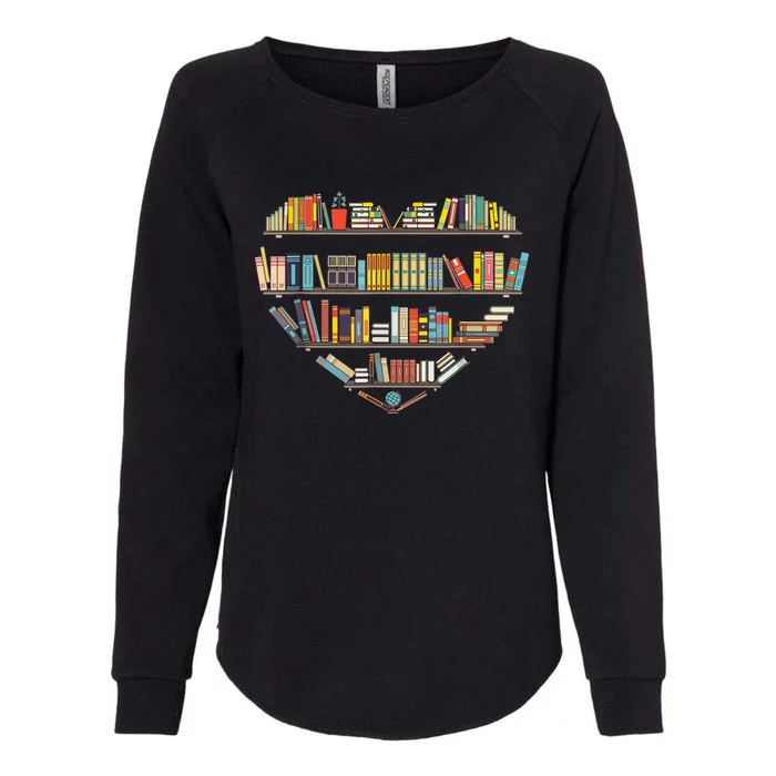 Cute Reading Library Books Lover Heart Librarian Gift Womens California Wash Sweatshirt