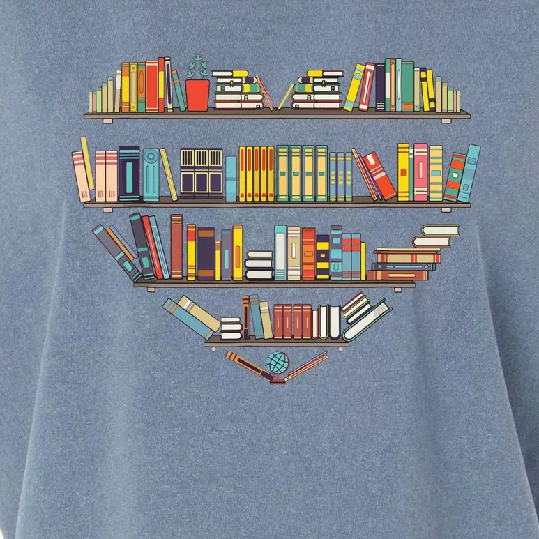 Cute Reading Library Books Lover Heart Librarian Gift Garment-Dyed Women's Muscle Tee