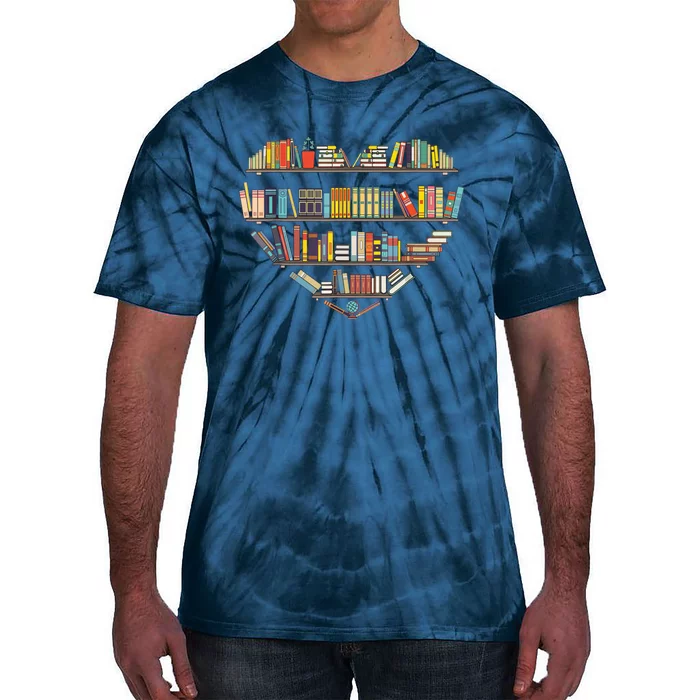 Cute Reading Library Books Lover Heart Librarian Gift Tie-Dye T-Shirt