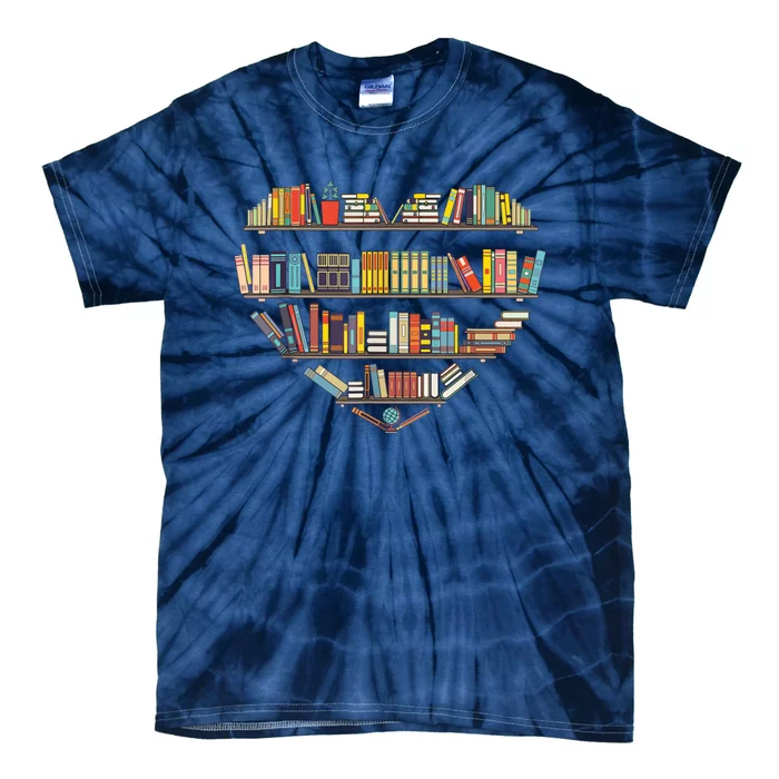 Cute Reading Library Books Lover Heart Librarian Gift Tie-Dye T-Shirt