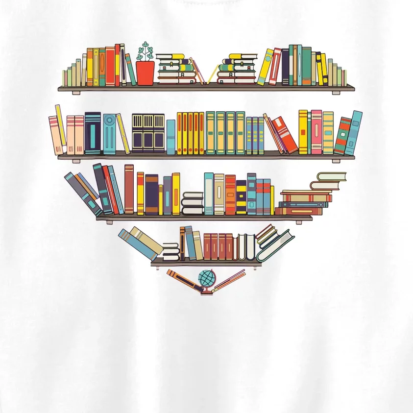 Cute Reading Library Books Lover Heart Librarian Gift Kids Sweatshirt