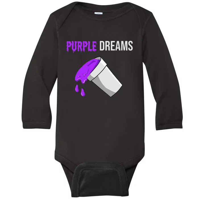 Codeine Rap Lean Cough Juice Purple Drank Baby Long Sleeve Bodysuit