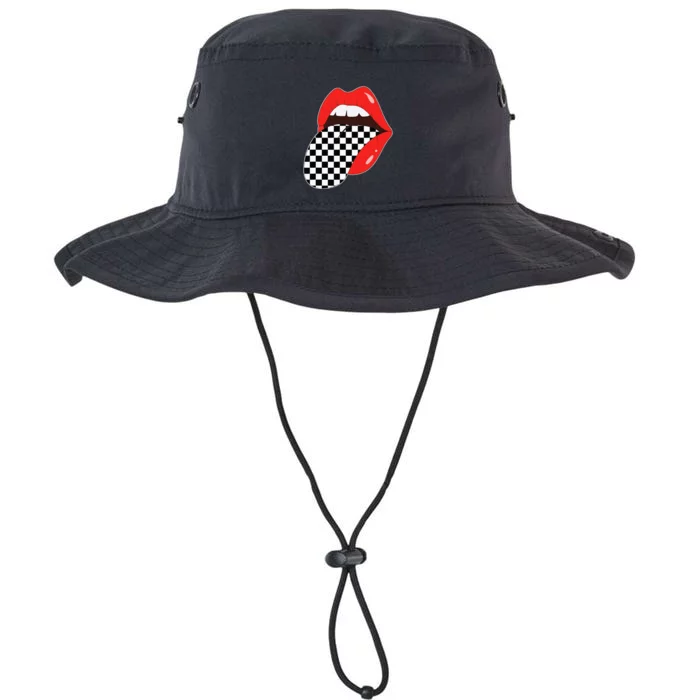 Checkerboard Red Lips Checkered Tongue Out Legacy Cool Fit Booney Bucket Hat