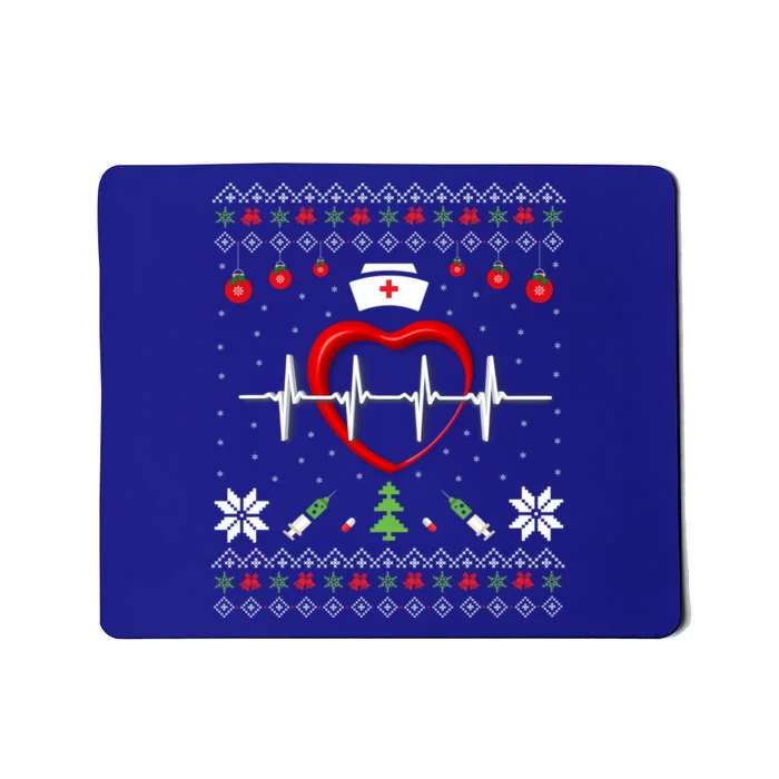 Cute Rn Lpn Icu Er Nurses Xmas Nurse Ugly Christmas Sweater Funny Gift Mousepad