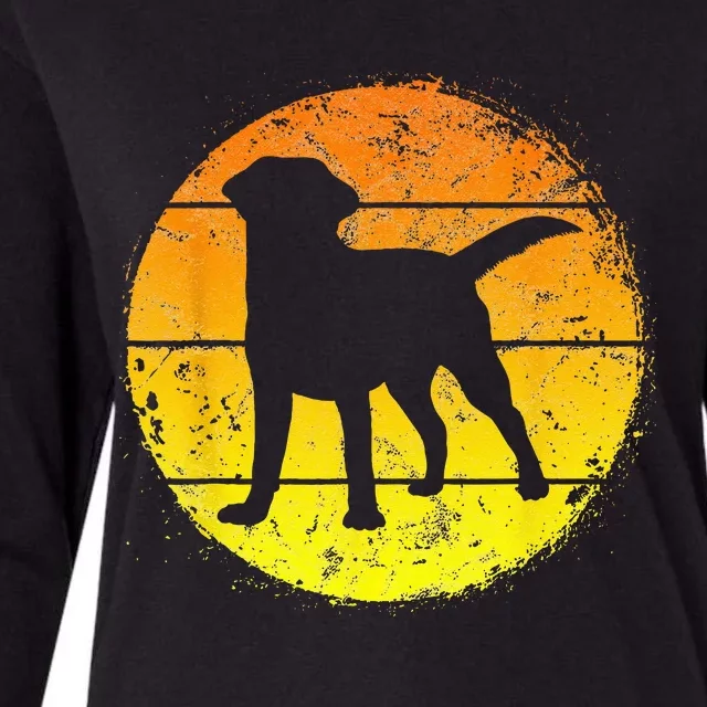 Circular Retro Labrador Owner Golden Black Lab Dad Mom Womens Cotton Relaxed Long Sleeve T-Shirt