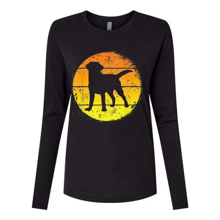 Circular Retro Labrador Owner Golden Black Lab Dad Mom Womens Cotton Relaxed Long Sleeve T-Shirt