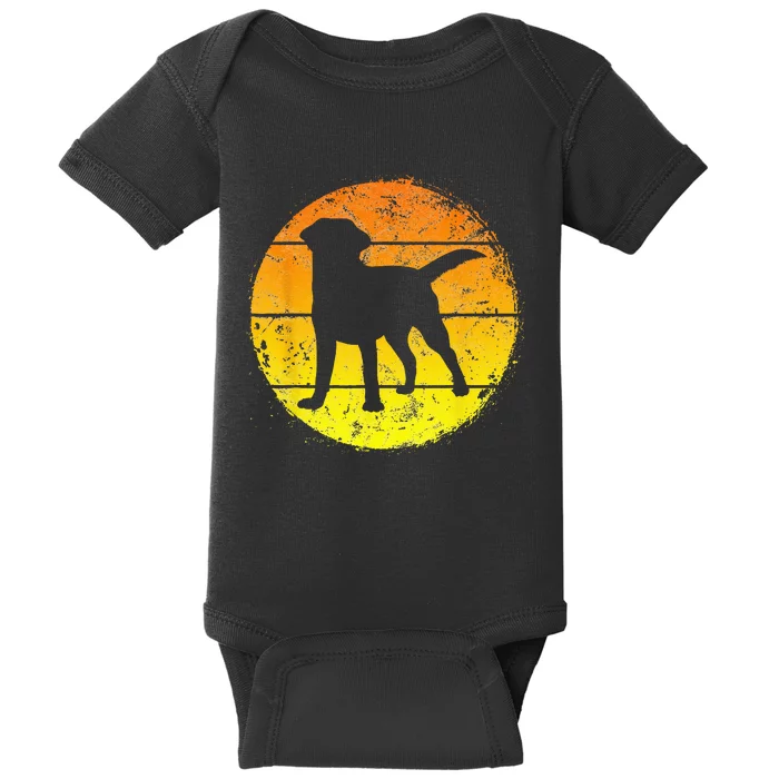 Circular Retro Labrador Owner Golden Black Lab Dad Mom Baby Bodysuit