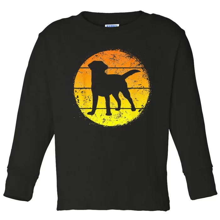 Circular Retro Labrador Owner Golden Black Lab Dad Mom Toddler Long Sleeve Shirt