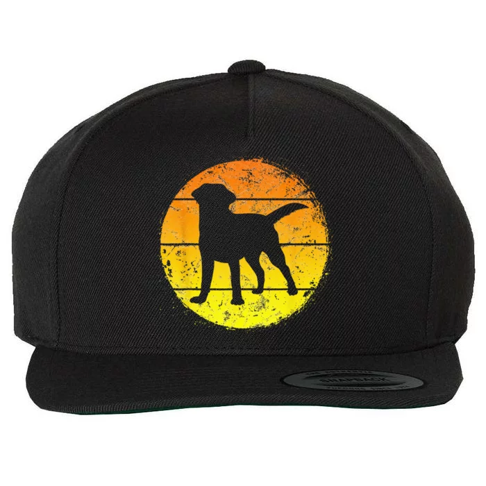 Circular Retro Labrador Owner Golden Black Lab Dad Mom Wool Snapback Cap