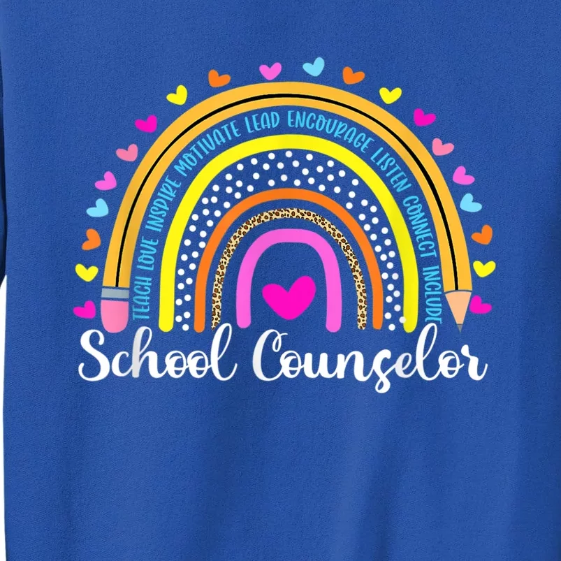 Counselor Rainbow Leopard Funny School Counselor Gift. Tall Sweatshirt