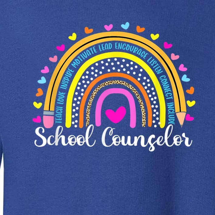 Counselor Rainbow Leopard Funny School Counselor Gift. Toddler Sweatshirt