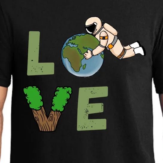 Cute Retro Love Planet Earth Day Everyday World Environt Funny Gift Pajama Set