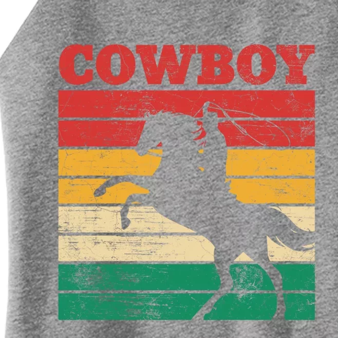 Cow Roping Lasso Riding Horse Lover Cute Gift Women’s Perfect Tri Rocker Tank