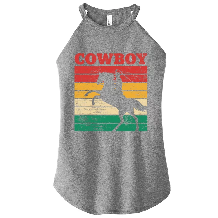 Cow Roping Lasso Riding Horse Lover Cute Gift Women’s Perfect Tri Rocker Tank