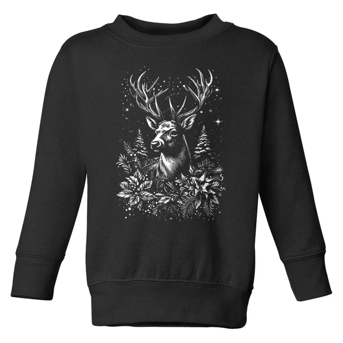 Christmas Reindeer Merry Christmas Xmas Morning Holiday Toddler Sweatshirt