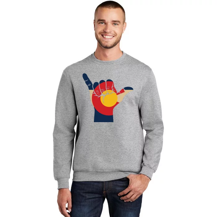 Colorado Rocky Mountain Shaka Sign Flag Of Colorado Tall Sweatshirt