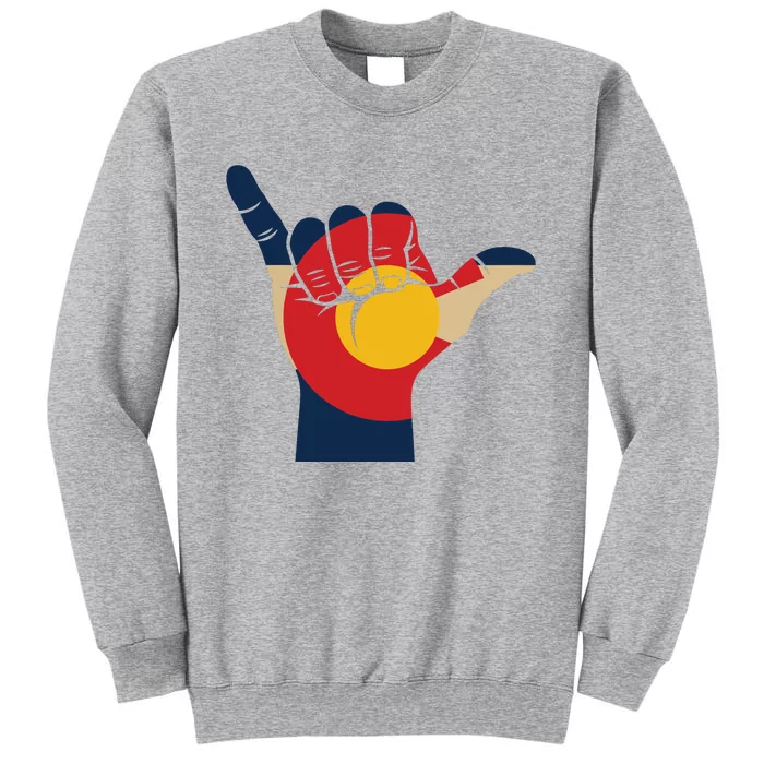 Colorado Rocky Mountain Shaka Sign Flag Of Colorado Tall Sweatshirt