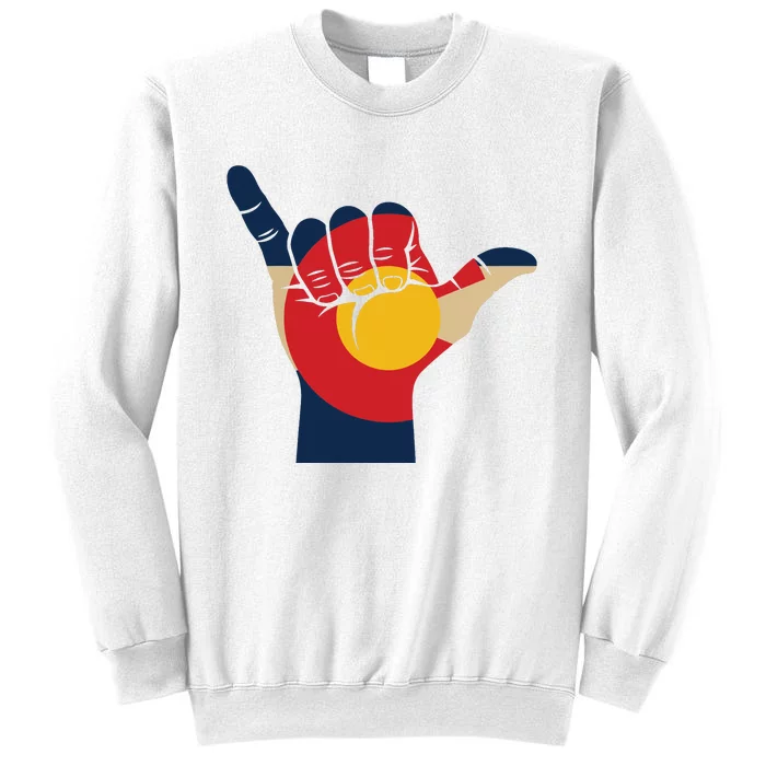 Colorado Rocky Mountain Shaka Sign Flag Of Colorado Sweatshirt