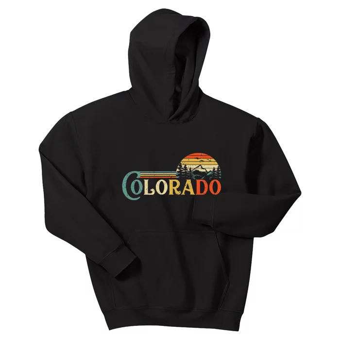 Colorado Rocky Mountain Sun Boulder Hiking Kids Hoodie