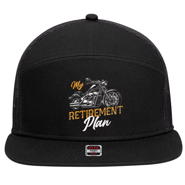 Classic Retired Motorcycle Biker My Retirement Plan Grandpa 7 Panel Mesh Trucker Snapback Hat