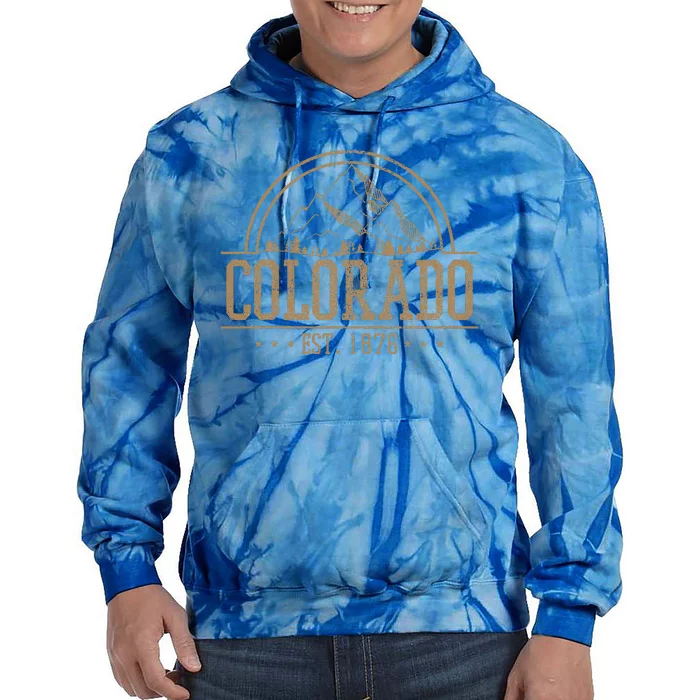 Colorado Rocky Mountains Est. 1876 Hiking Outdoor Tie Dye Hoodie