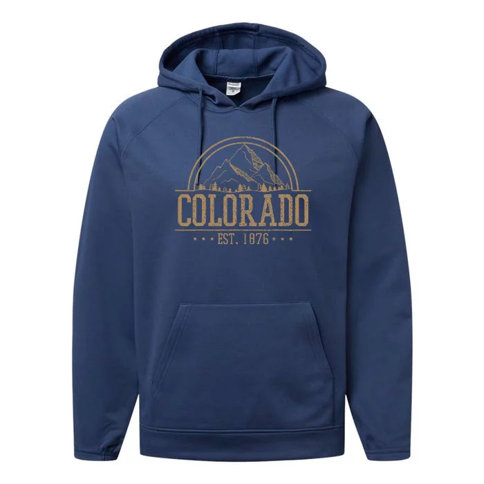 Colorado Rocky Mountains Est. 1876 Hiking Outdoor Performance Fleece Hoodie