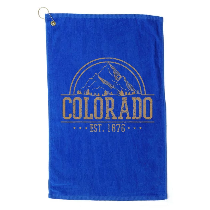 Colorado Rocky Mountains Est. 1876 Hiking Outdoor Platinum Collection Golf Towel