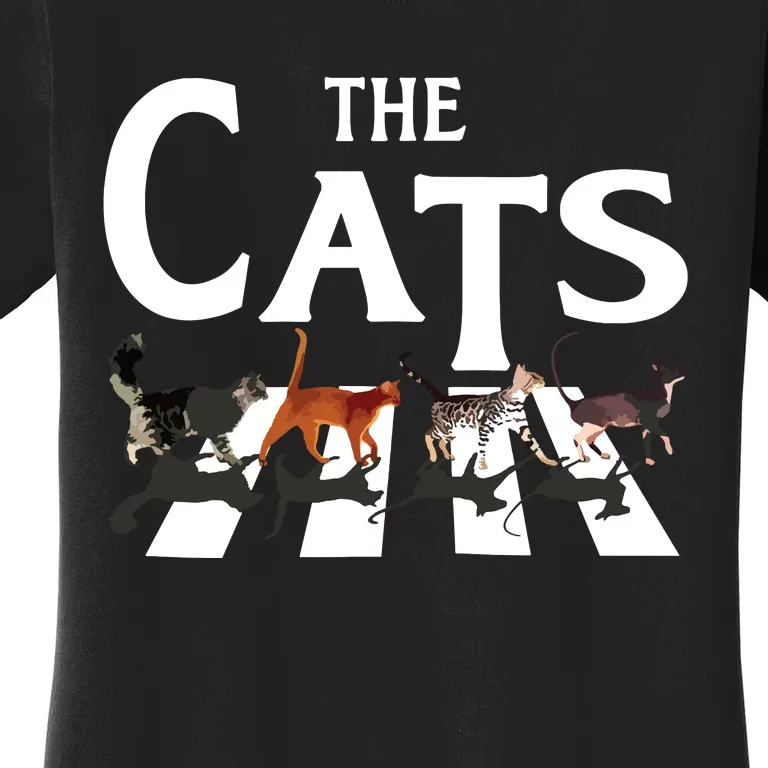 Cat Rock Music Funny Cat Lover Gifts Women's T-Shirt