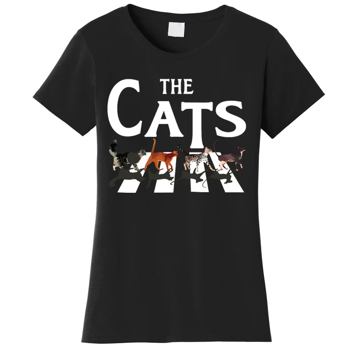 Cat Rock Music Funny Cat Lover Gifts Women's T-Shirt