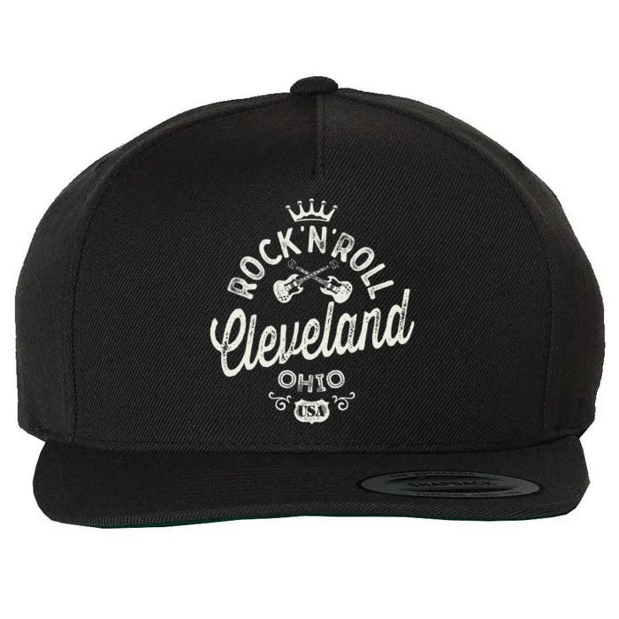 Cleveland RockNRoll Music Cool Vintage Wool Snapback Cap