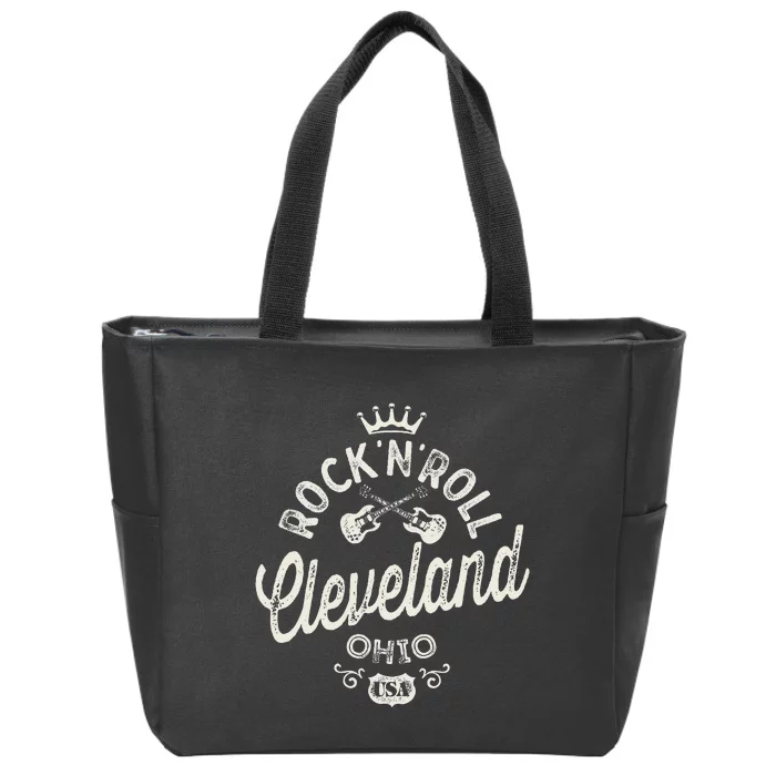 Cleveland RockNRoll Music Cool Vintage Zip Tote Bag