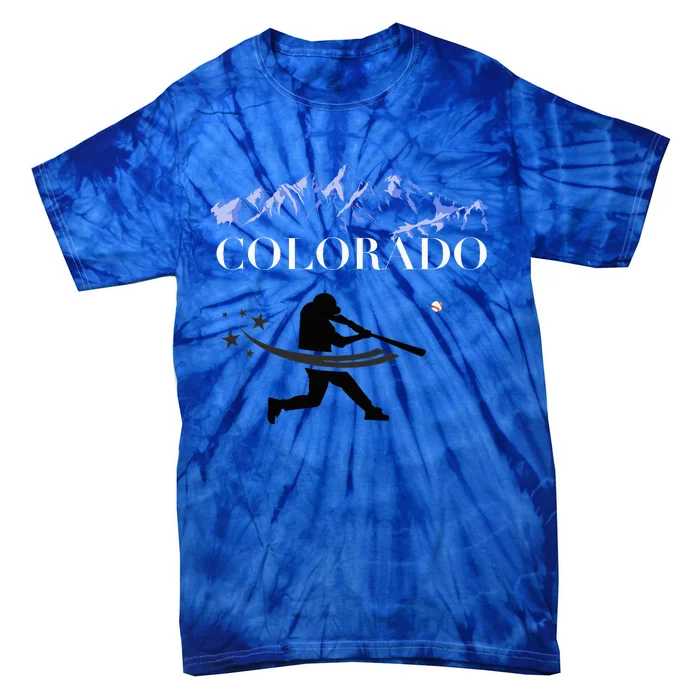 Colorado Rocky Mountain Baseball Player Design Tie-Dye T-Shirt