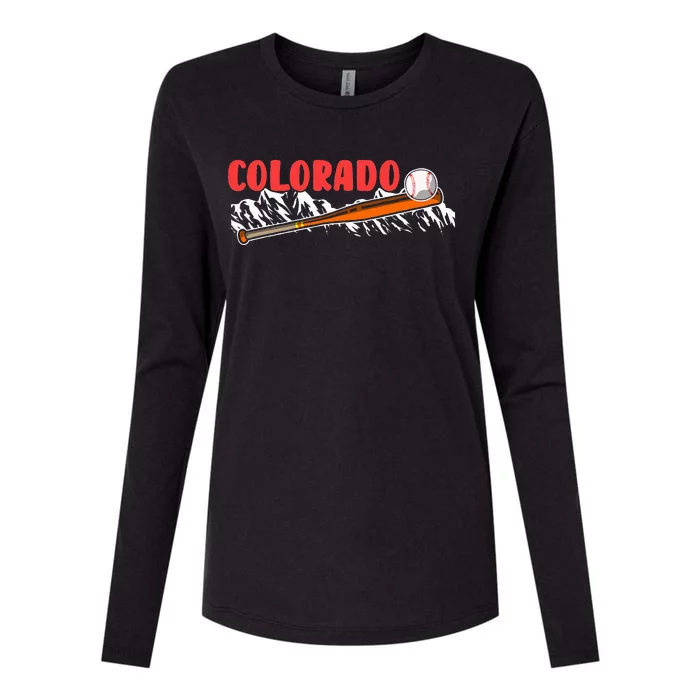 Colorado Rocky Mountain Baseball Fan Womens Cotton Relaxed Long Sleeve T-Shirt