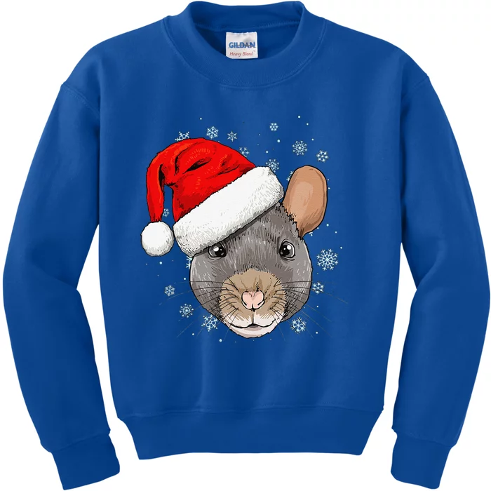 Christmas Rat Mouse Santa Clause Xmas Navidad Mice Rat Lover Kids Sweatshirt