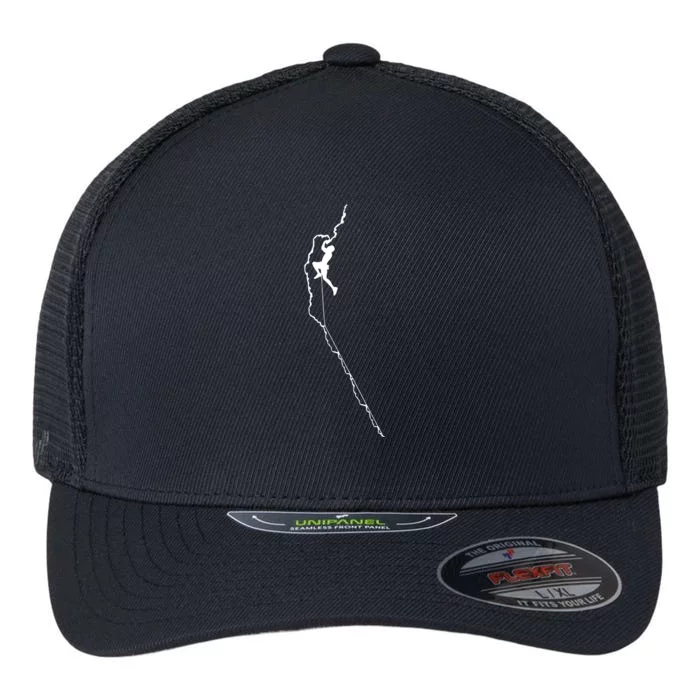 Climbing Rock Mountain Climber Bouldering Tee Gift Flexfit Unipanel Trucker Cap