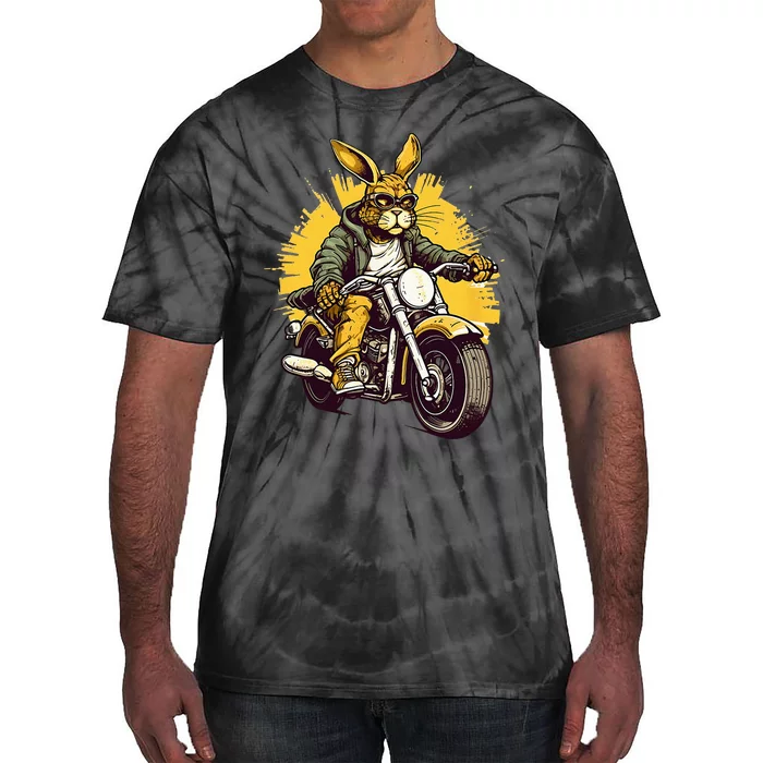 Cool Rabbit Motorcycle Rider Wild Hare Biker Tie-Dye T-Shirt