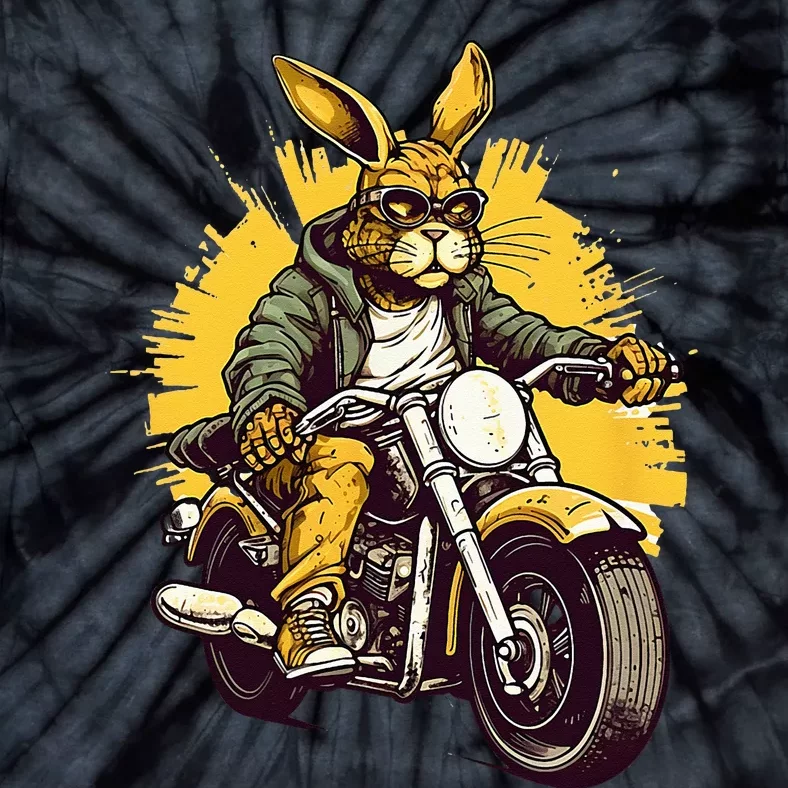 Cool Rabbit Motorcycle Rider Wild Hare Biker Tie-Dye T-Shirt