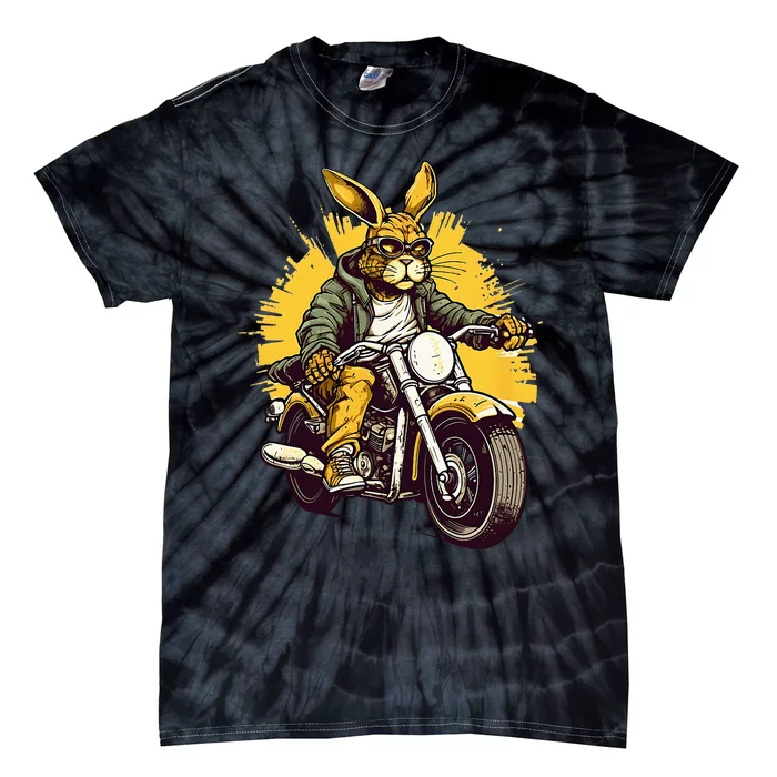 Cool Rabbit Motorcycle Rider Wild Hare Biker Tie-Dye T-Shirt