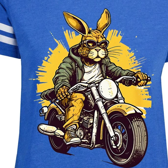 Cool Rabbit Motorcycle Rider Wild Hare Biker Enza Ladies Jersey Football T-Shirt