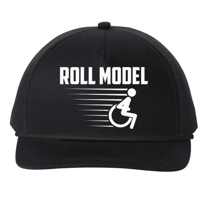 Cool Roll Model Funny Handicapped Person Wheelchair Snapback Five-Panel Rope Hat