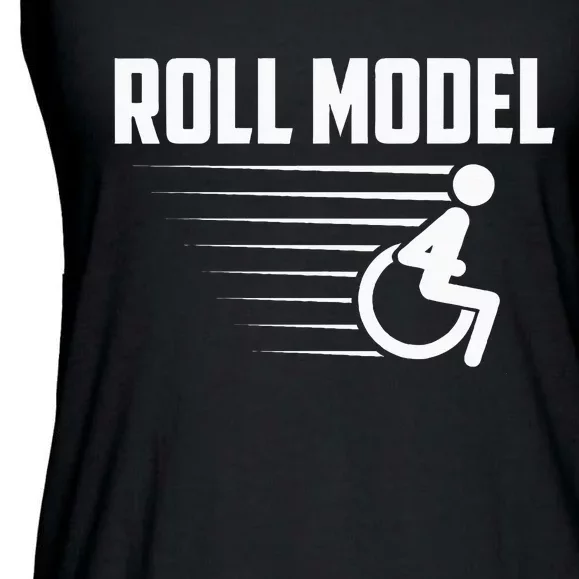 Cool Roll Model Funny Handicapped Person Wheelchair Ladies Essential Flowy Tank