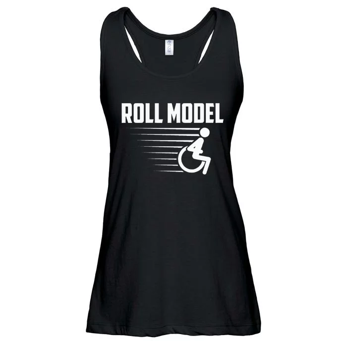 Cool Roll Model Funny Handicapped Person Wheelchair Ladies Essential Flowy Tank